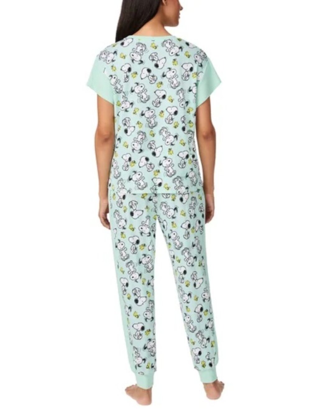 NEW Peanuts Snoopy 2 Pc Pajama Set NWT XL Short Sleeve Top Jogger Pants - Picture 8 of 9